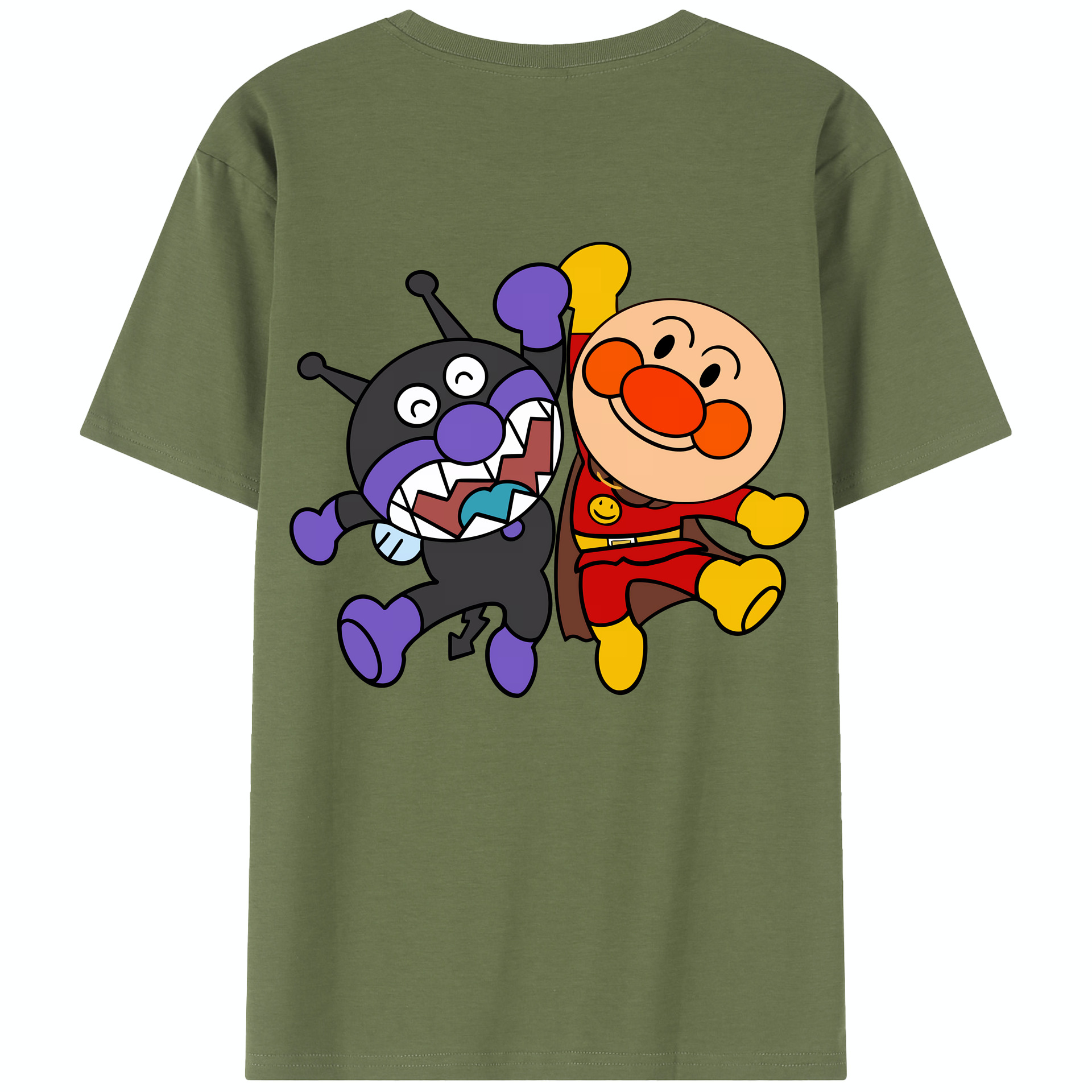 （画像用） アンパンマン Anpanman 綿100％半袖Tシャツ（背面プリント）